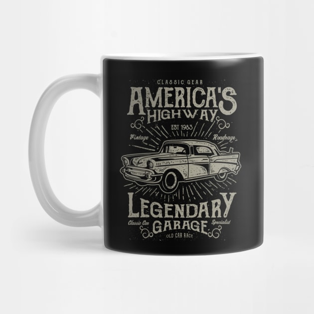 Cars Classic Cars Retro Highway Vintage Distressed Car by MrWatanabe